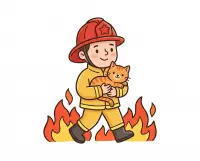 brave firefighter